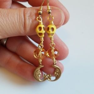 Yellow Gypsy Moon Earrings